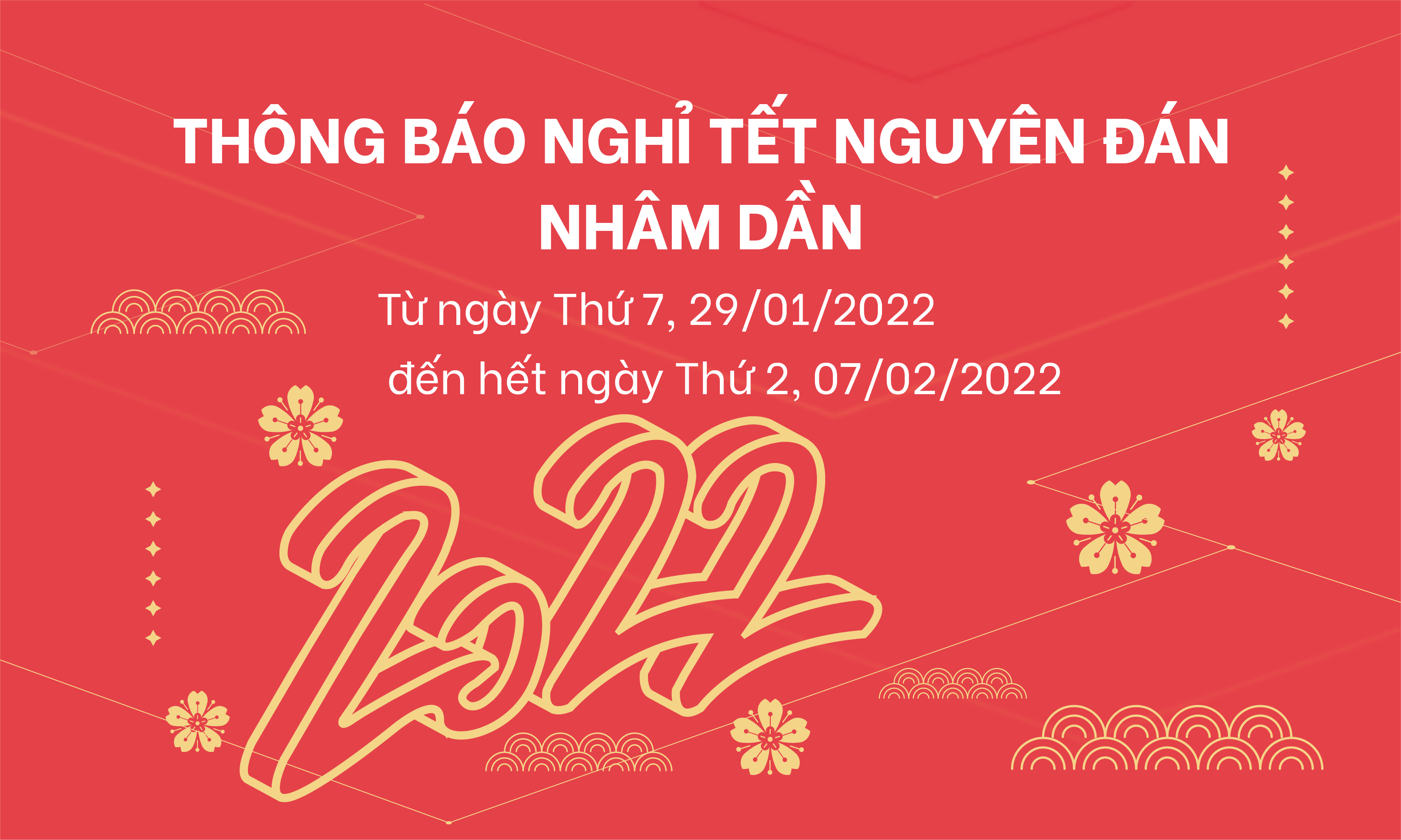 DTSoft thông báo lịch nghỉ Tết Nhâm Dần 2022