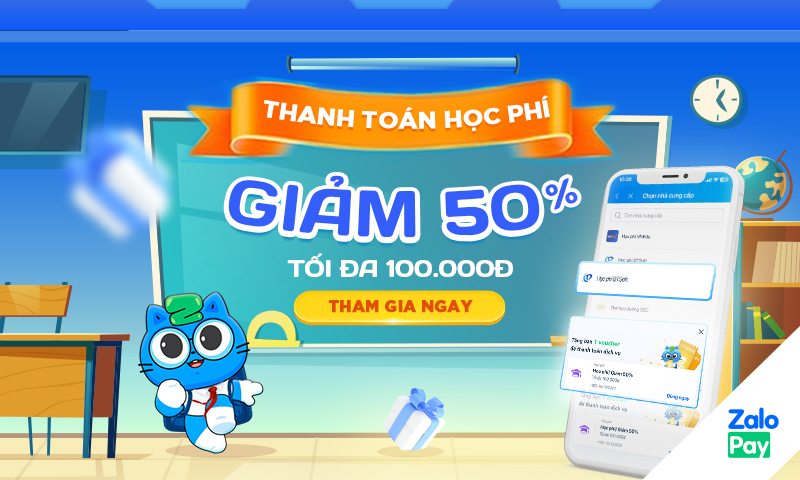 TẶNG ĐẾN 100K KHI THANH TOÁN HỌC PHÍ DTSOFT QUA ZALOPAY