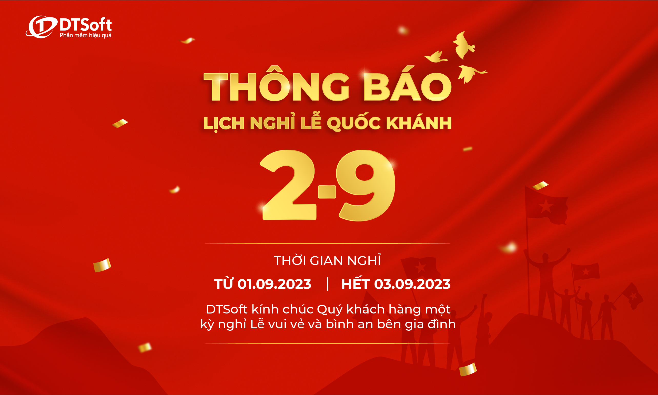 Thông báo lịch nghỉ Lễ Quốc Khánh 2/9 năm 2023